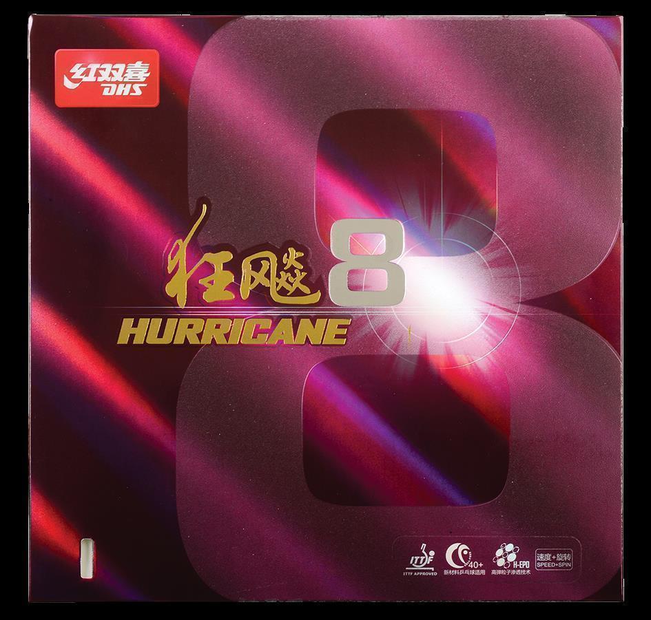DHS Hurricane 8 Hard 41 2,2mm Belag Rot - DXDJ969-4