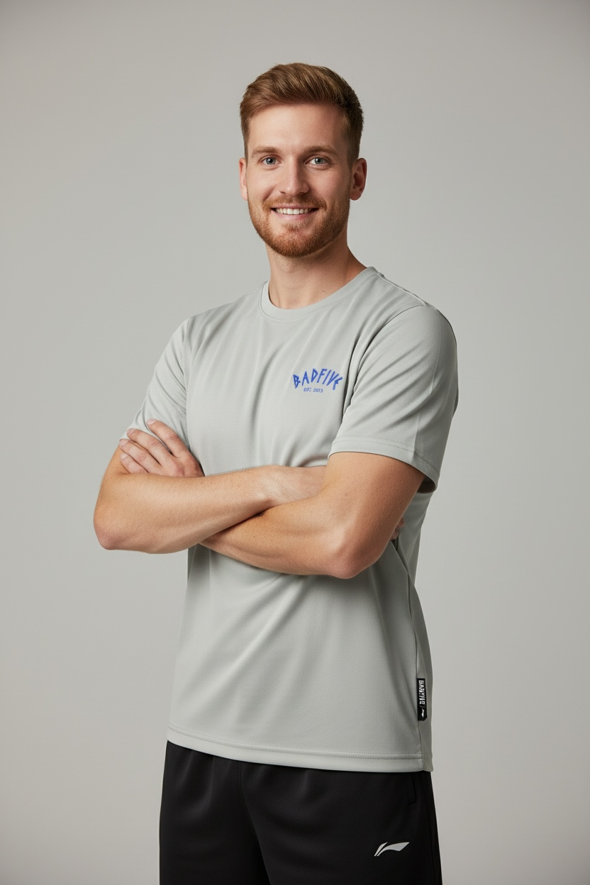 Unisex Basketball T-Shirt "BADFIVE" Anti-Warrior hellgrau - AHST289-8