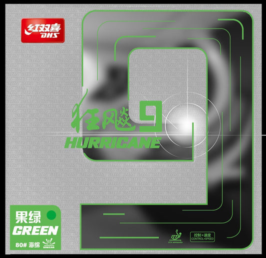 H9-G-DHS Hurricane 9 2,15mm Hard 37 Rubber Green DXDS029-7