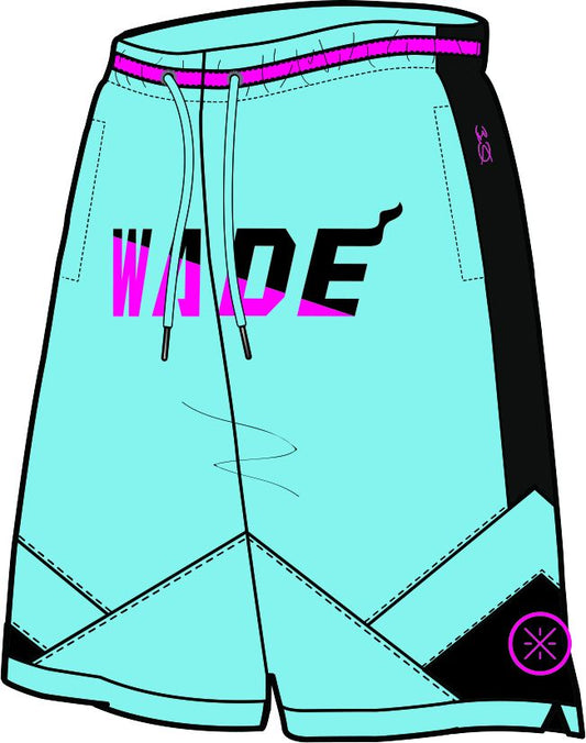 Unisex Basketball-Short "Wade-Style" Lightblue-Pink - AAPT051-8