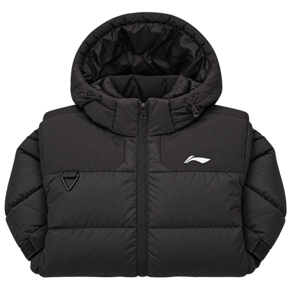 Li-Ning Herren Daunenjacke mit Kapuze schwarz - AYMS213-1