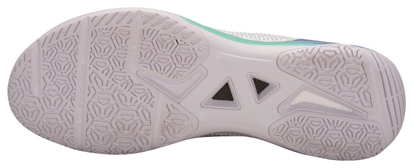 Unisex Badminton Shoe Donner 2 - white/purple - AYZU015-1