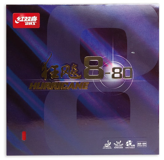 DHS Hurricane 8-80 Soft 37 2,1mm Belag Schwarz - DXDR001-5